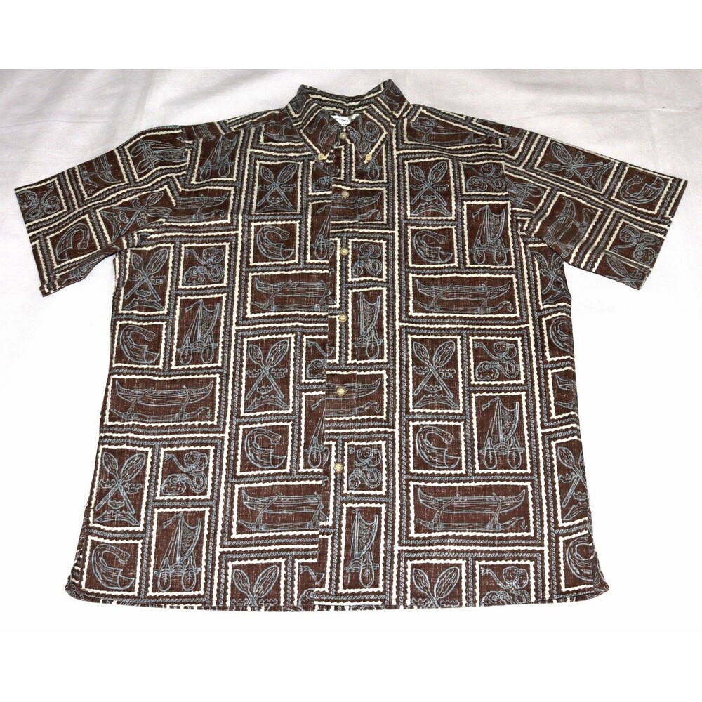 Reyn Spooner Dietrich Varez Men's Short Sleeve Hawaiian Aloha Shirt Size Large